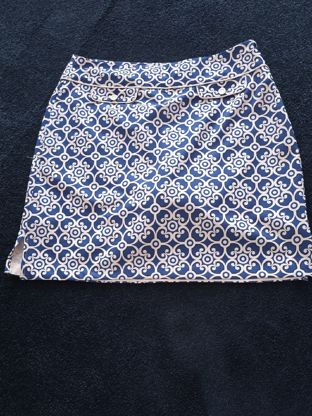 EP Pro Golf Sports Skort Skirt Blue & White Side Zip Size 10